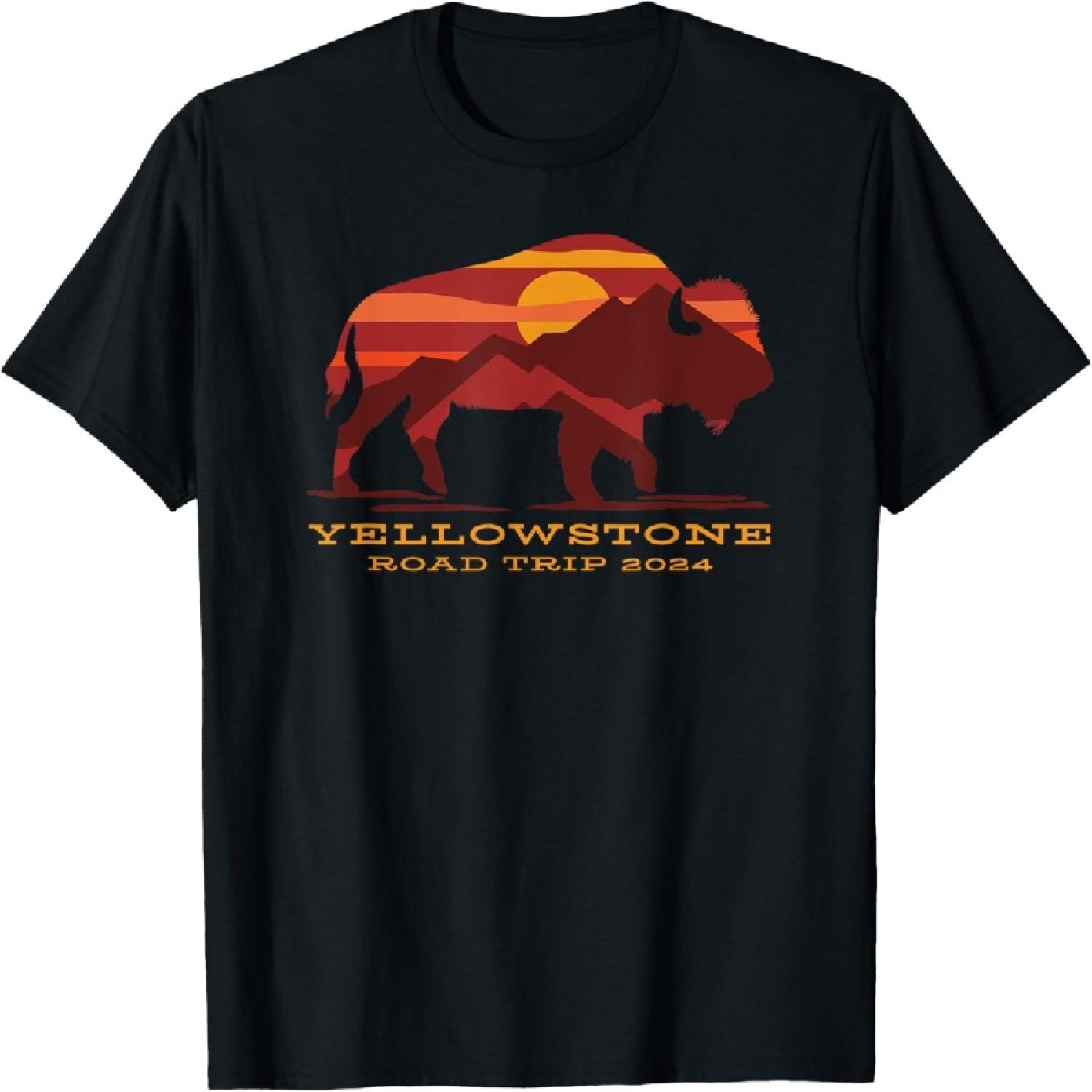 Yellowstone National Park Family Road Trip 2024 Matching T-Shirt S