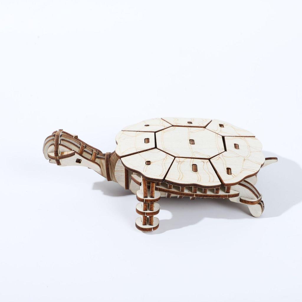 3D Ocean World Wooden Puzzle: Dolphin & Turtle DIY Assembly for Kids