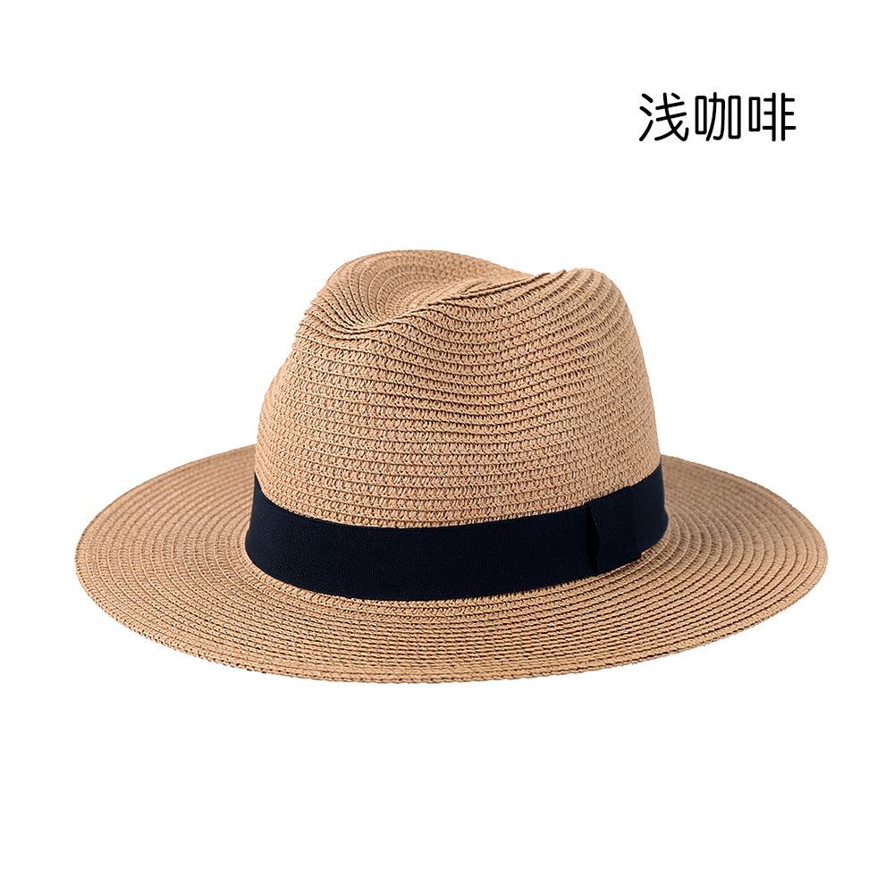 Panama straw hat summer new sun hat women's beach hat outdoor sun protection hat straw sun hat top hat men