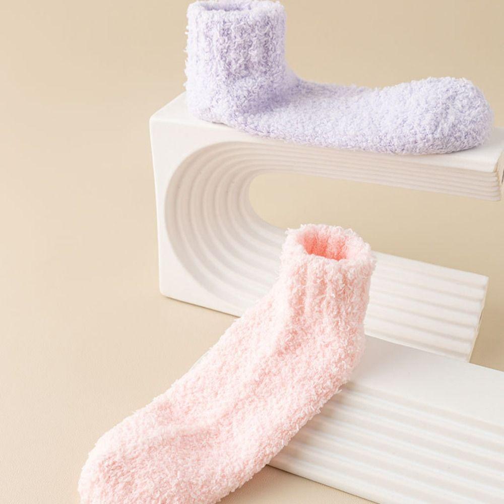 Winter Coral Velvet Socks Warm Floor Socks Sleep Socks Cotton Socks  Women