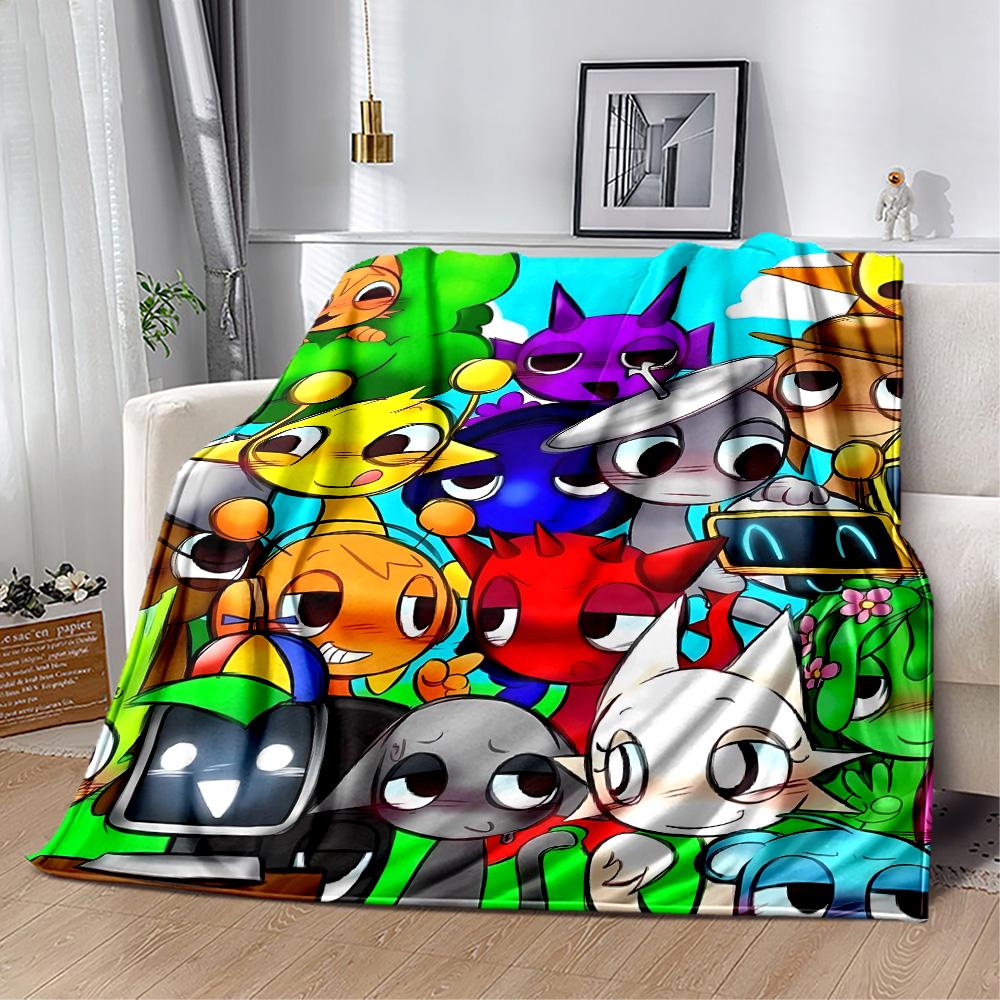 Rainbow Friends Adventure Flannel Blanket-Soft and Suitable for Sofas,Beds,Offices,Travel,All Seasons,Great Gift for Holidays and Birthdays.