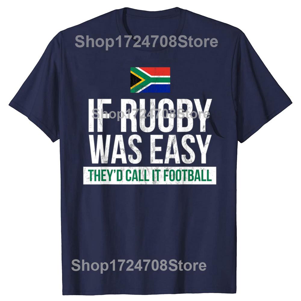 Funny South Africa Rugby Graphic T-shirts Men Women's Fashion Casual Tshirt 100% Cotton Loose Oversized T Shirt