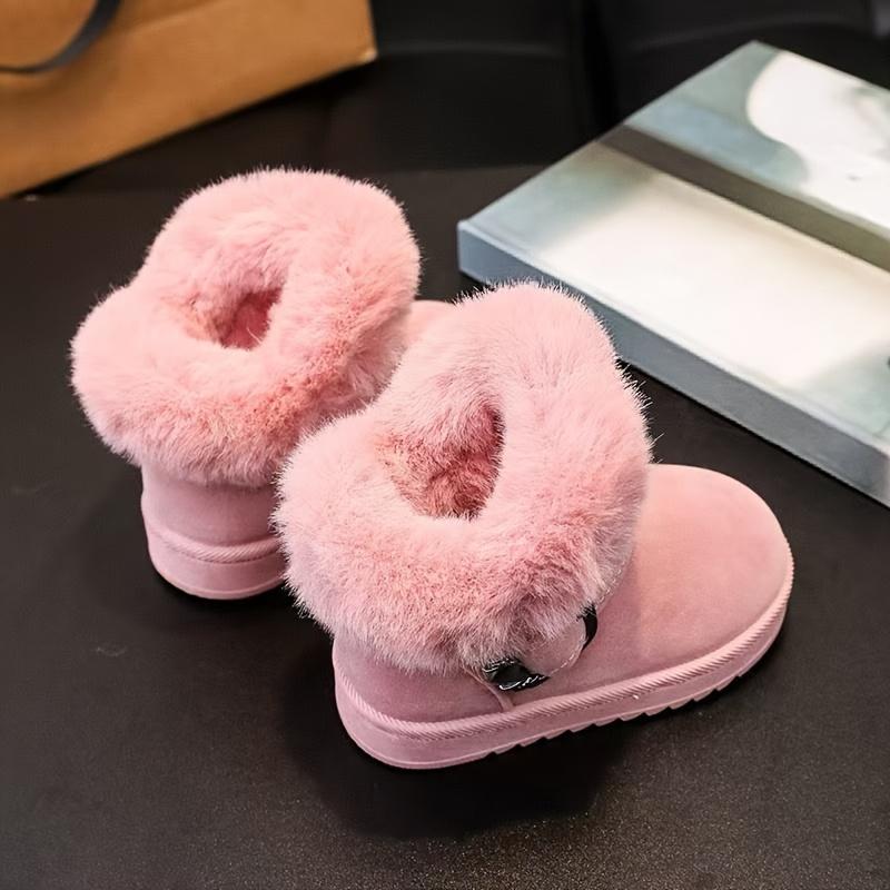 Zimowe Wygodne Buty i Modna Klamra Płaskie Śniegowce