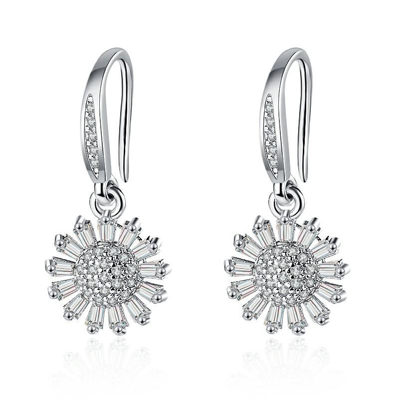 925 Sterling Silver Jewelry Women Cute Tiny Clear Crystal CZ Stud Earrings Gift for Girls Teens Lady New
