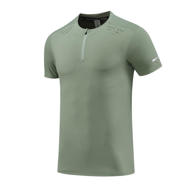 OEING Men's Half-Zip Running Sport Quick-Dry Short Sleeve Top