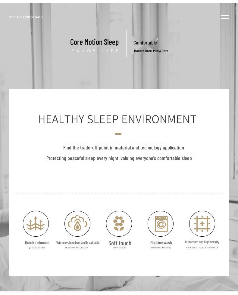 All-Cotton High-Elastic Neck Support Pillow for Hotels and Homes