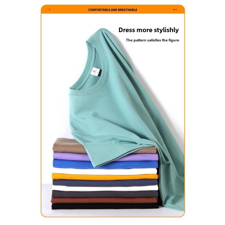 GMXIA Cotton Summer Short Sleeve T-shirt Men's and Women's Half Sleeve Fashion Casual Student Top Plus Size Base Shirt