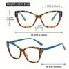 2PCS Elegant Cat Eye Reading Glasses for Women-fashionable Color Block Design Anti-blue Light 1.0 To 4.0 Strength