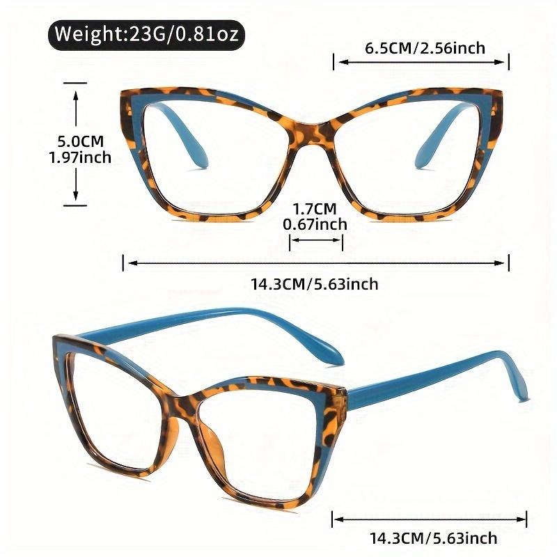 2PCS Elegant Cat Eye Reading Glasses for Women-fashionable Color Block Design Anti-blue Light 1.0 To 4.0 Strength