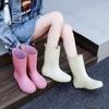 Women's Cute Non-Slip Mid-Calf Rain Boots - Wear-Resistant & Warm for All Seasons
