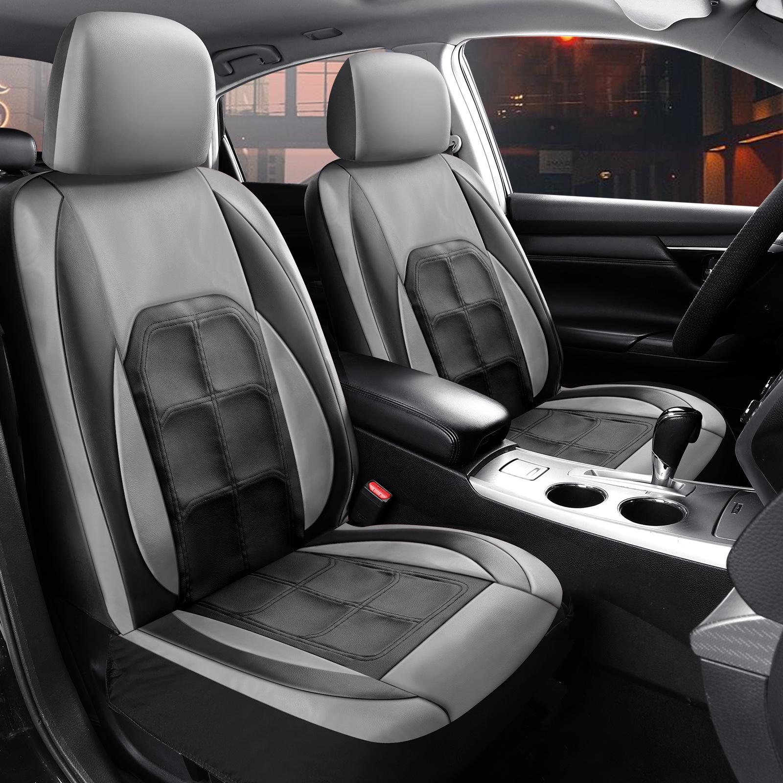 

Премиальный кожаный чехол-подушка на сиденье автомобиля с полной защитой серый/чёрный