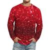 Men's Christmas Printed Imitation Cotton Long-sleeved Shirt