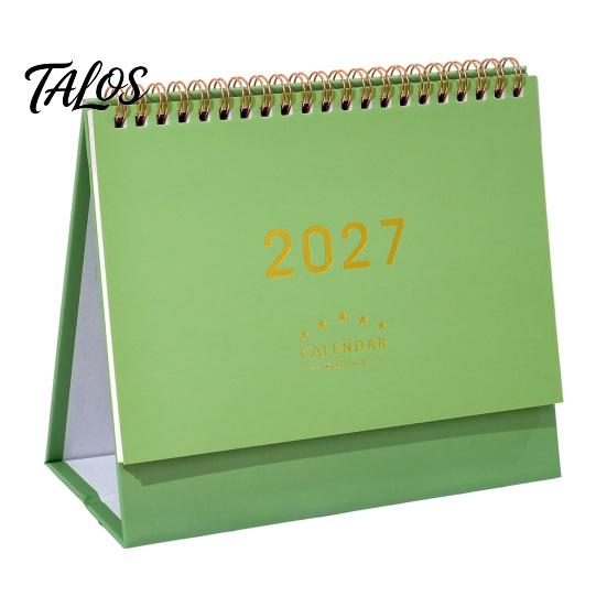 Monthly Organizer for Desk 2027 Calendar, Standing Flip Desktop Minimalist Gold Foil Cover Home Office Accessory Planner, Thick Paper Note Taking,