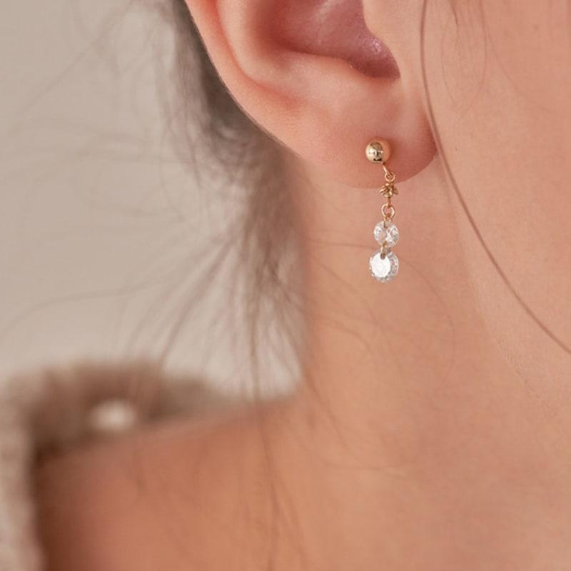 OR D`OR [14K] Round Drop Earrings