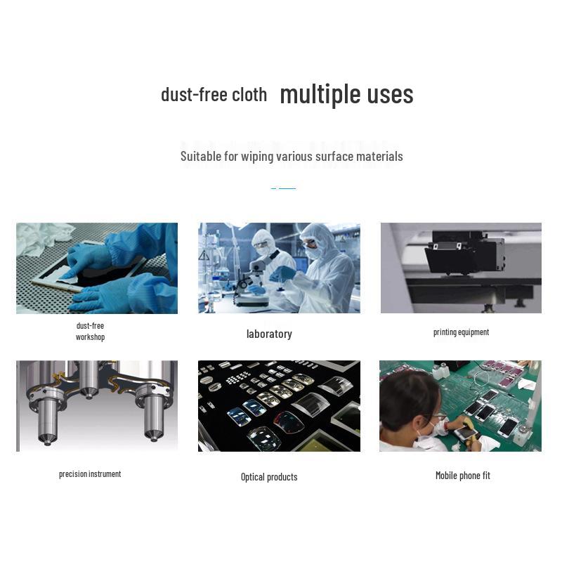Microfiber Anti-Static Dust-Free Cloth for Industrial Wiping & Phone Lens Cleaning, 9x9 Inches