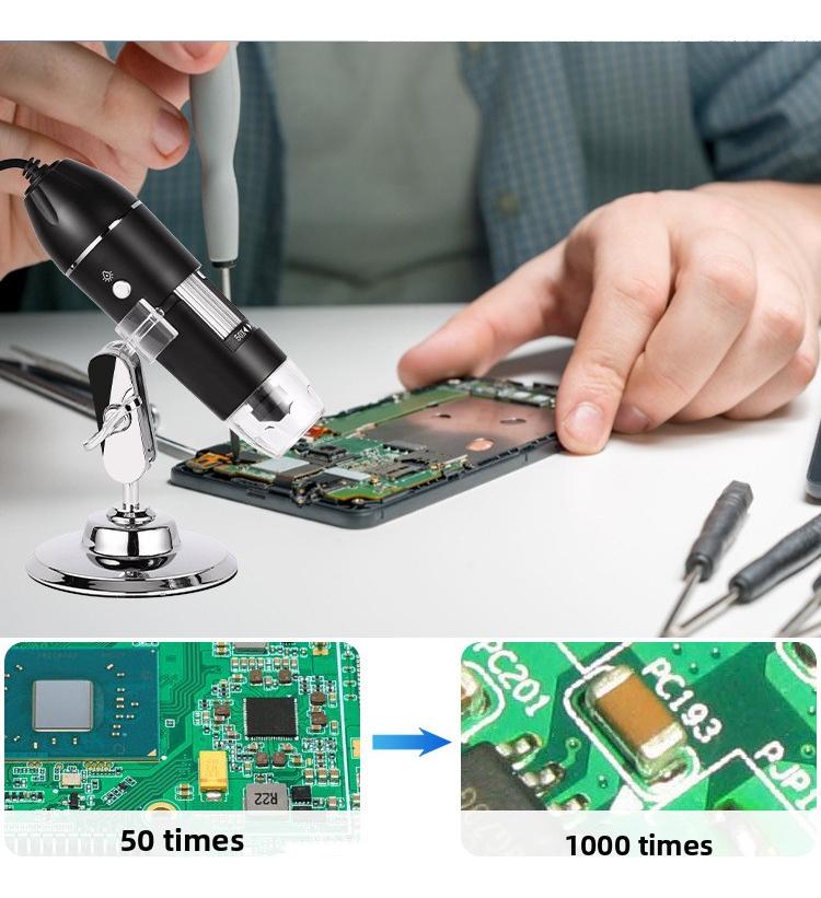 1600x Digital Microscope, High-definition Microscope,Skin detector, can be connected to a computer to measure Android phones