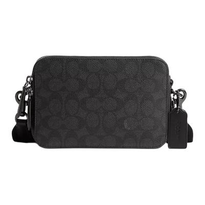Coach Charter 19 Klassisches Monogramm Doppelreißverschluss Signatur beschichtetes Canvas mit feinem Kalbsleder Schulter-Crossbody-Tasche Klein CR783-CHR