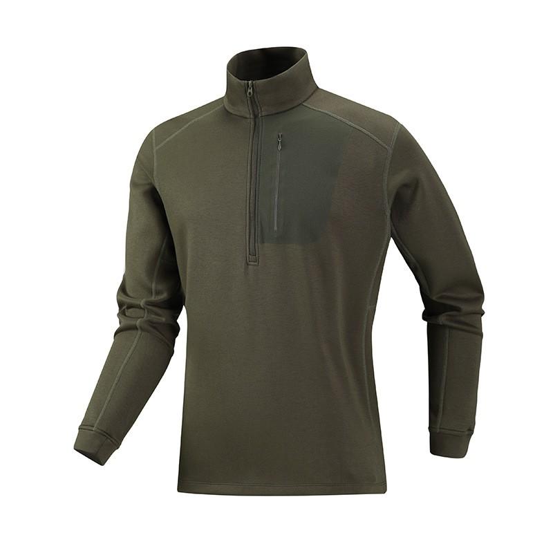 Heren Fleece Jas Met Opstaande Kraag Halve Rits Warm Buiten Sport Top Wandelen Hardlopen Winter