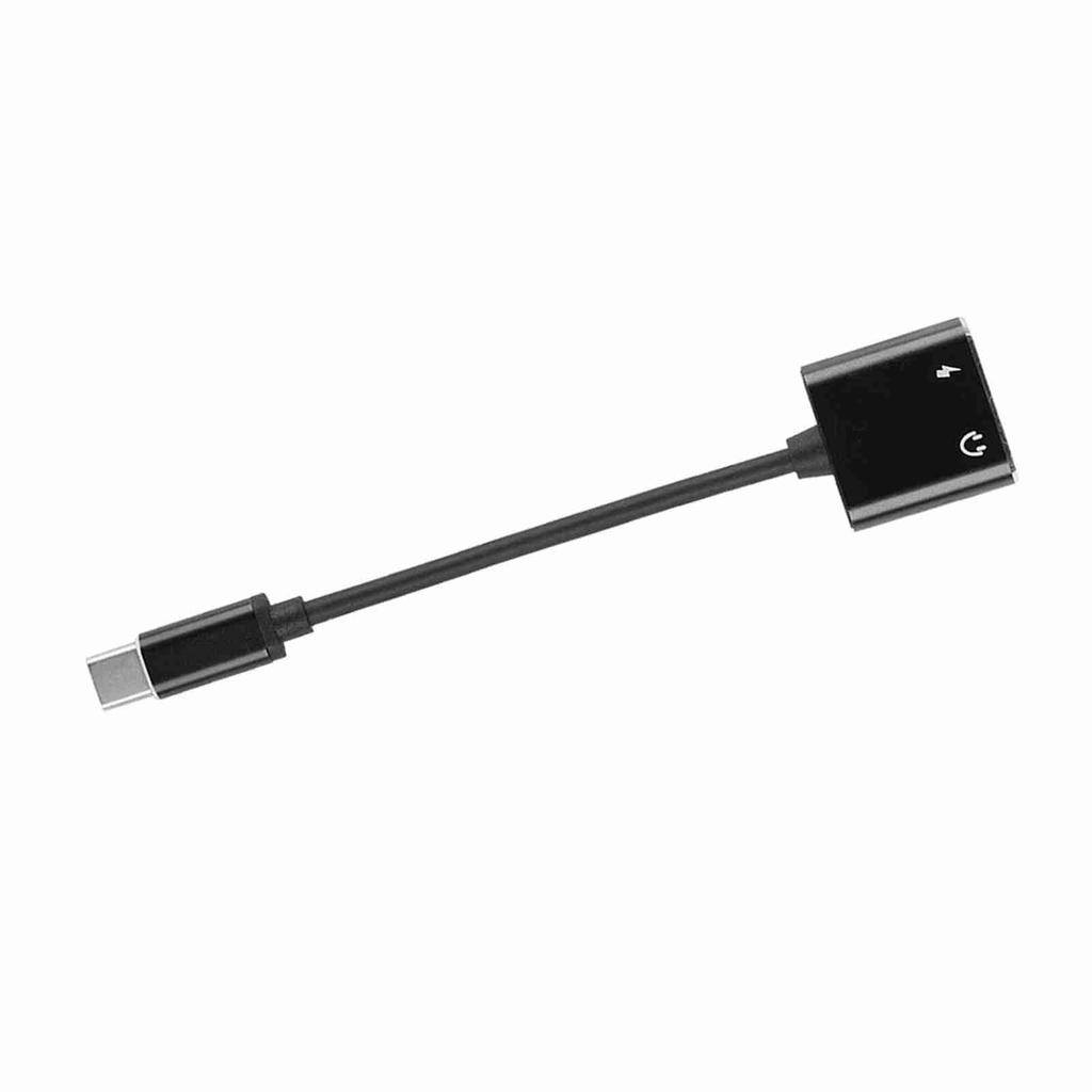 2 in 1 3.5mm Type C Audio Adapter Converter Audio Headphone Adapter (Black)