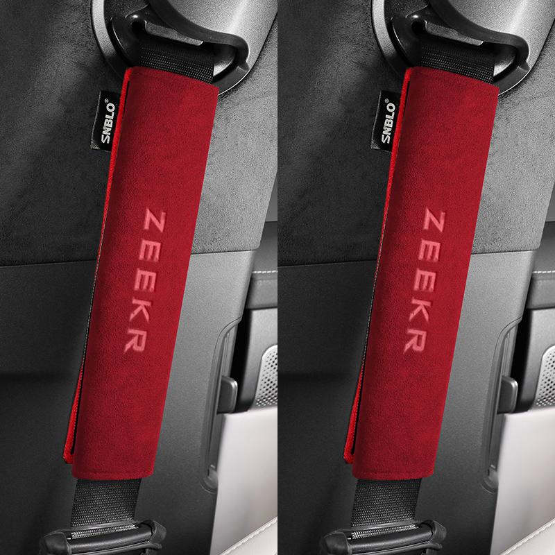 For ZEEKR 001 007 009 Seat Interior Accessories Car Safety Belt Cover Shoulder Alcantara Suede Protector Styling 2024 2023 2022