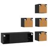 TV Cabinet Set 5 pcs 100 x 30 x 30 cm Black Oak