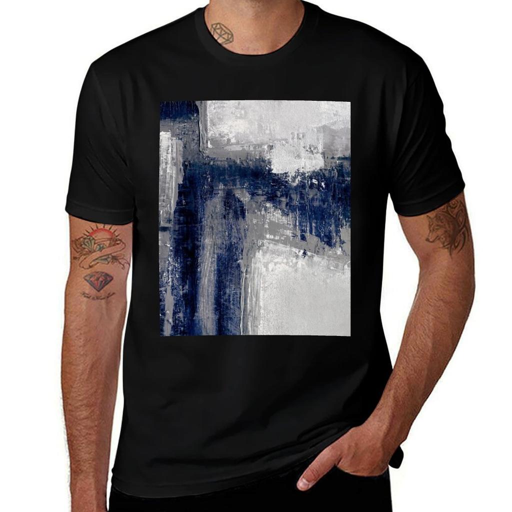 Blue Gray Abstract Tshirt T Shirts For Unisex Graphic Funny Tshirt