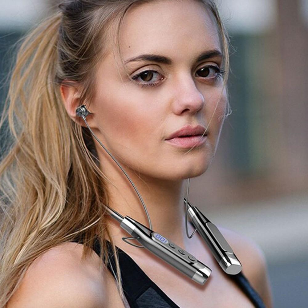 Neck-mounted Neckband Headphones LED Digital Display Sports Headsets  Sports