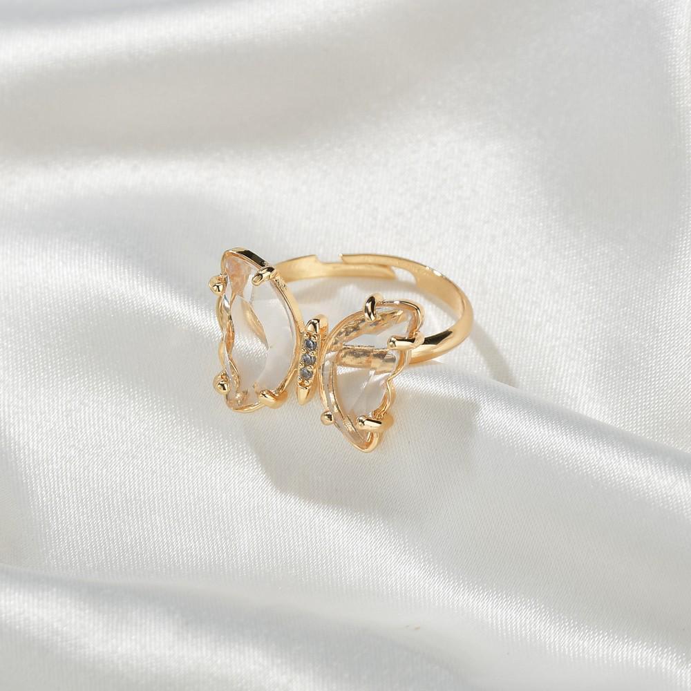 

Очаровательное регулируемое кольцо из сплава с бабочкой и стразами - Sweet Fashion Jewelry прозрачный
