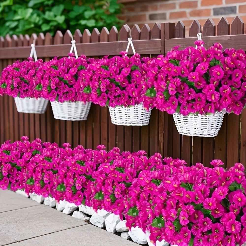 UV Resistant Artificial Morning Glory Flowers Lifelike Simulation Silk Flower  Outdoor