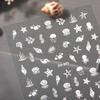 Cartoon Ocean Nail Art Stickers Style 3D Summer Starfish Seashell Nail Decals Decoration Nail Charm Accessories