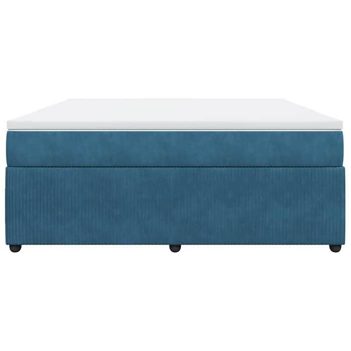 Maison Exclusive - Dark Blue Bed Slat Base and Mattress 180x200cm Velvet