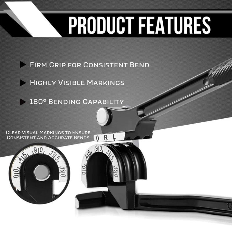 Industrial Aluminum Tube Bender 1/4" 5/16" 3/8" 180 Degree Ergonomic Handle For Metalworking Maintenance Projects