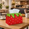 1pc Pop Art Fun Design Tissue Holder | Sturdy, Strawberry Vivid Red Ideal for Living Room Decor, Bedroom Accents, Gifts of Encouragement, Workplace Pr