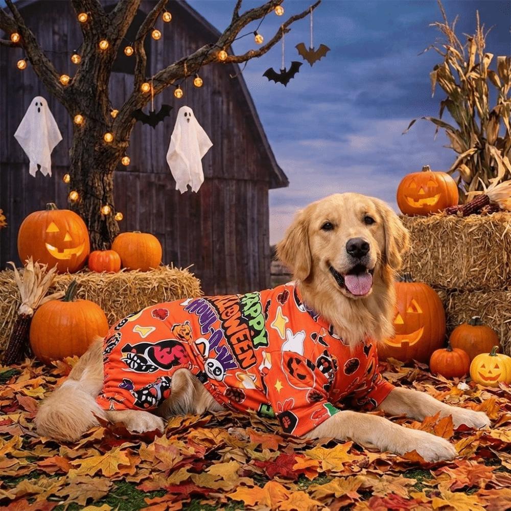 Cartoon Halloween Dog Jumpsuit Soft Dog Anti-hair Loss Clothing Dog Pajamas Halloween Party
