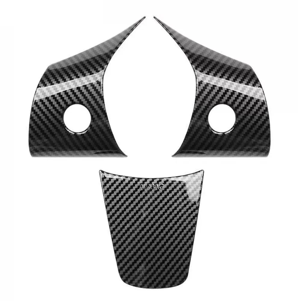 

Автомобильная нашивка на руль из углеродного волокна ABS для Tesla Model 3 Model Y, аксессуары для салона, модифицированные