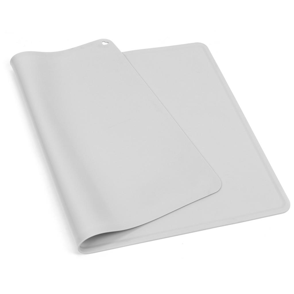 Waterproof NonSlip Placemat Silicone Heat Insulation Pad Kids Table Mat for Kitchen Use(Gray )