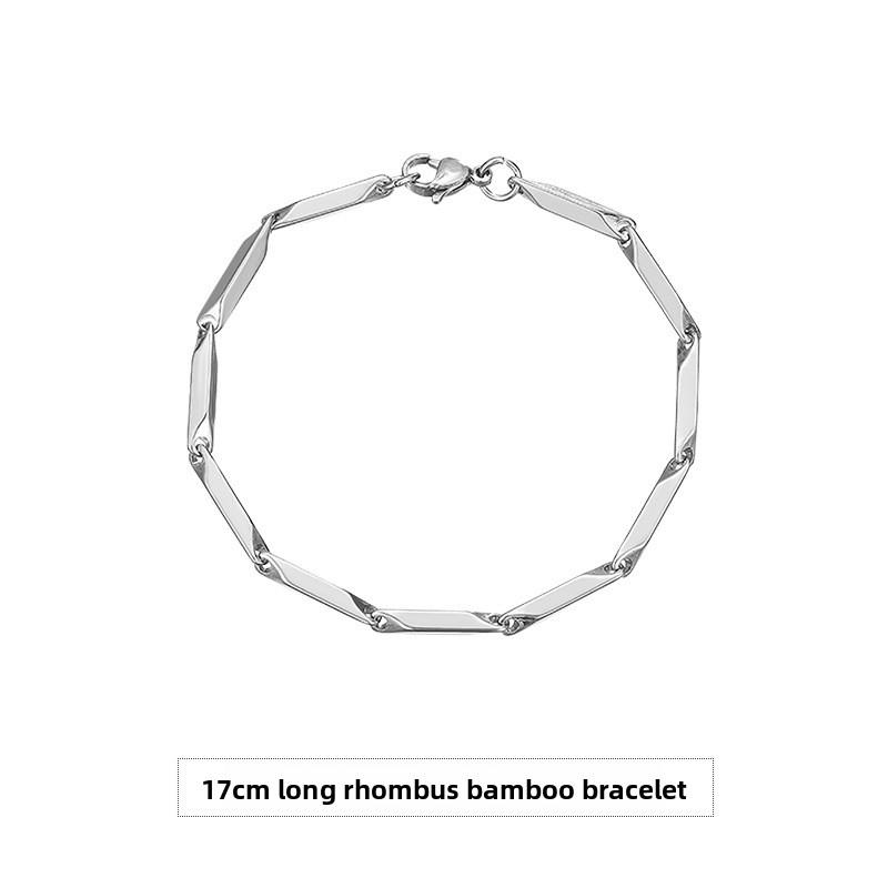 Titanium Steel Bamboo Diamond Necklace Male Trend Versatile Collarbone Chain Female Simple Personality