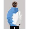 Boys' 3D Football Printed Hoodie - Casual Pullover, Blue and White Splash Design, Long Sleeves, Polyester Blend