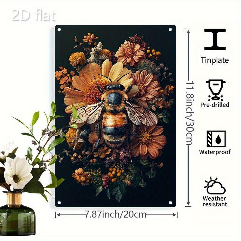 Vintage Metallwandkunstschild Biene Küchen Dekoration Kaffeebar Blechschild
