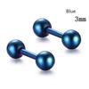 New Women Round Studs Barbell Gold Earrings Stud Earrings Stainless Steel Ball Fashion Jewelry