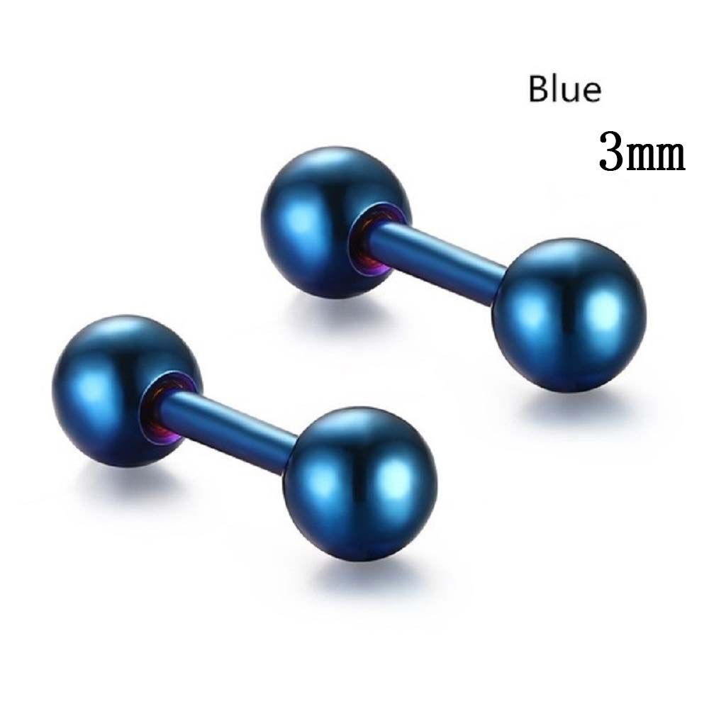 Fashion Round Studs Gold Black Barbell Stainless Steel Ball Fashion Jewelry Earrings Stud Earrings