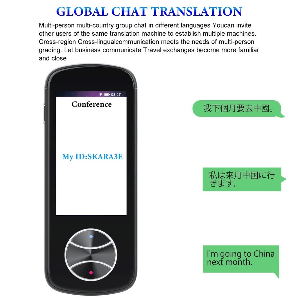 Intelligent Language Translation Machine with Multi Language Translation and Offline Translation, Camera Translation, 3.0-inch Touch Screen