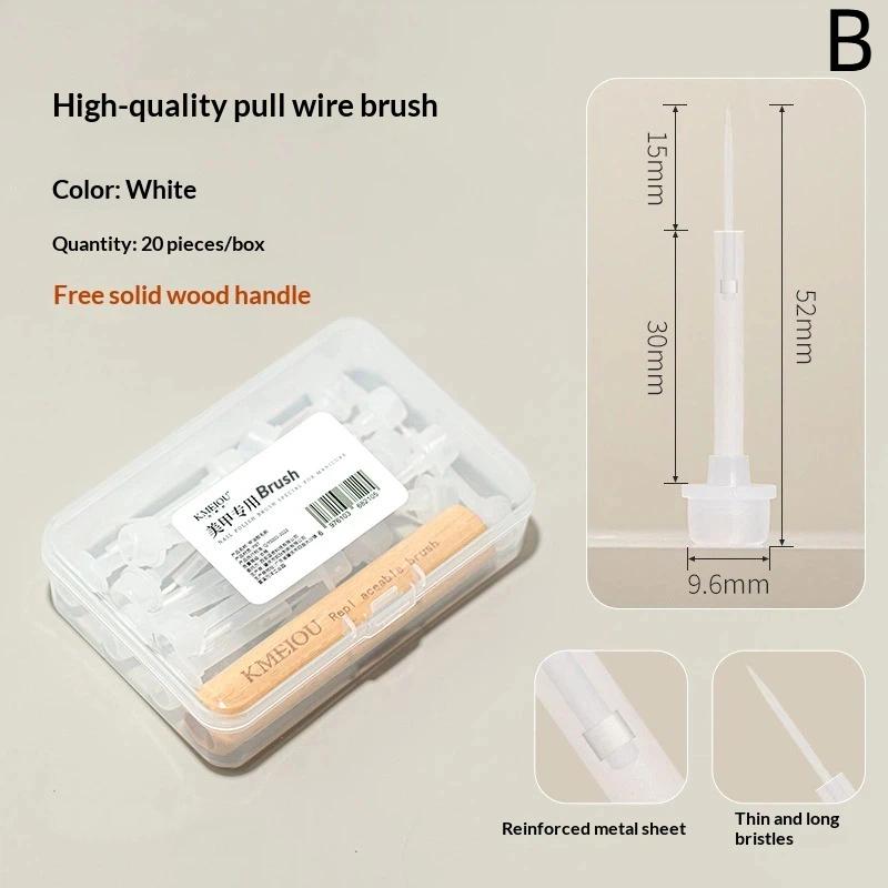 

20Pcs/Box Professional Nail Art Brush Set With Detachable Wooden Grip-Multi-Functional Nail Polish Brushes,Nail Art Tools B