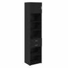 Highboard In Black Oak Look 50 X 42.5 X 225 Cm Engineered Wood