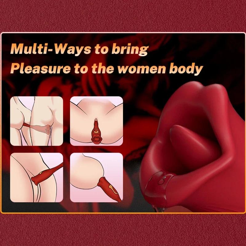 Tongue Licking Biting Vibrator for Women Oral Clitoris Nipple AnalStimulator Vagina Vibrators Female Masturbator Adult Sex Toy