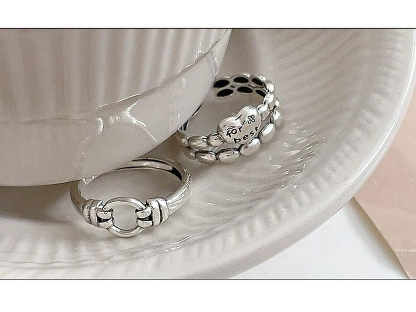 925 Sterling Silver Double-Layer Heart Open Ring for Women, Japanese & Korean Design, Light Luxury, High-End