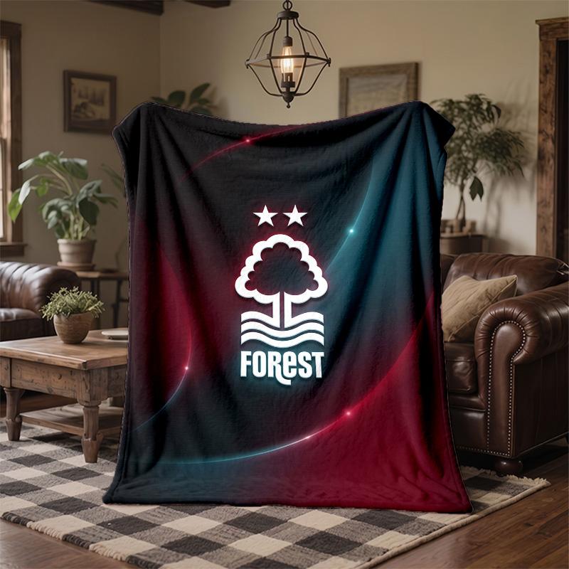 Nottingham Forest Football Print Flannel Blanket Soft Warm Sofa Bed Throw Blanket For Home Office Bedroom