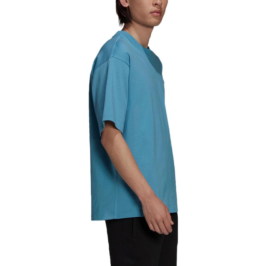 Adidas Originals Trefoil Solid Color Casual Round Neck Short Sleeve Tee Unisex Tops Light-Blue HC8592