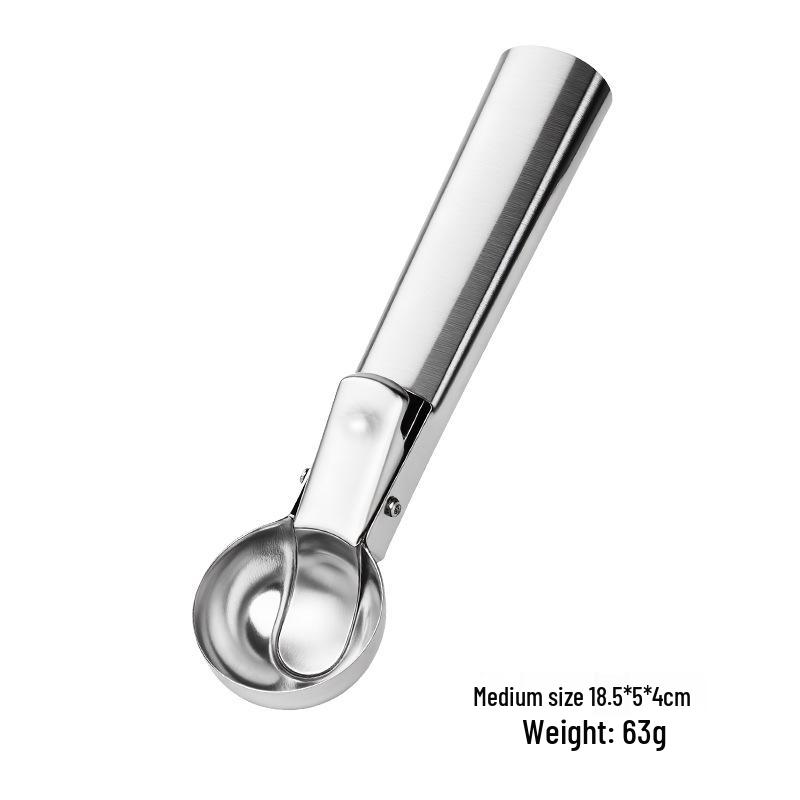 Retractable Stainless Steel Ice Cream and Fruit Ball Scooper Spoon