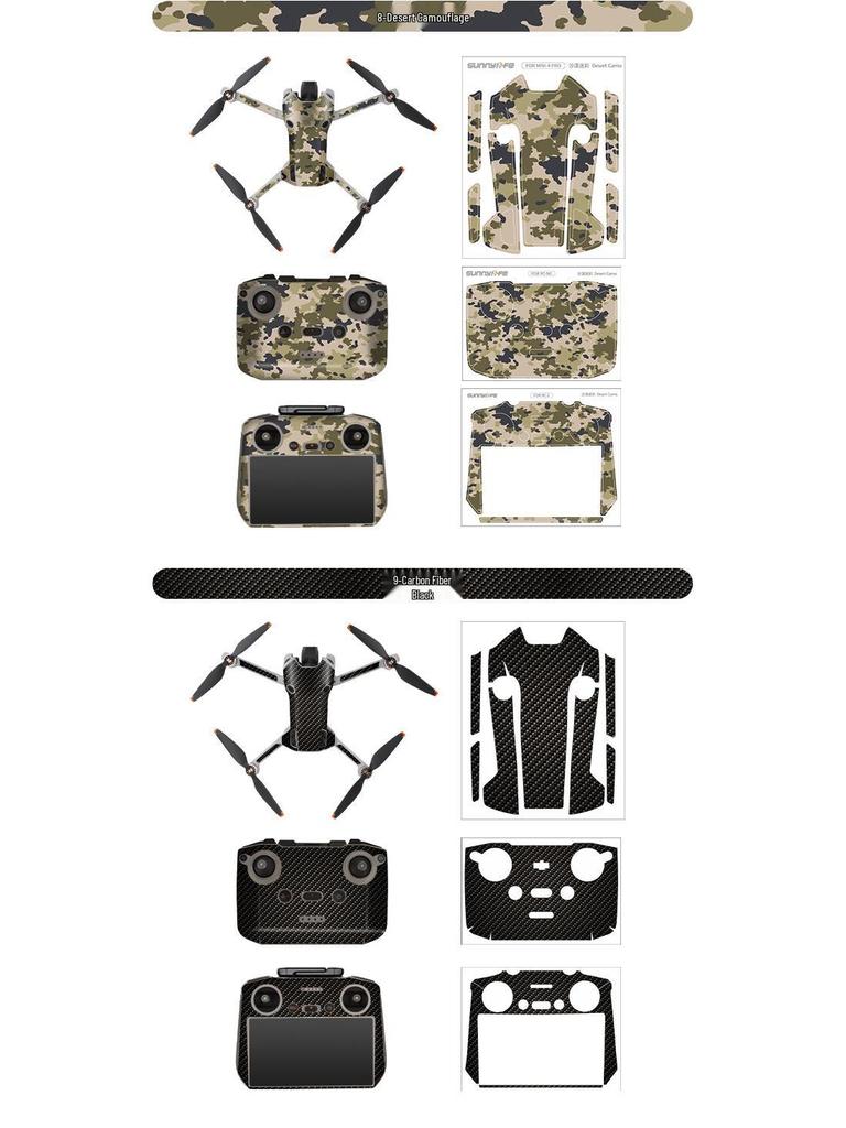 Sunnylife Mini 4 Pro Arm & Body Protective Stickers for RC 2 Controller